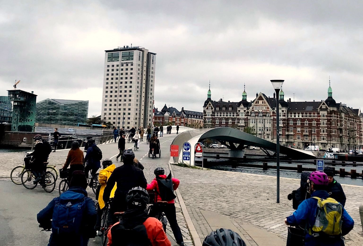 The researchers on bicycle tour in Copenhagen.